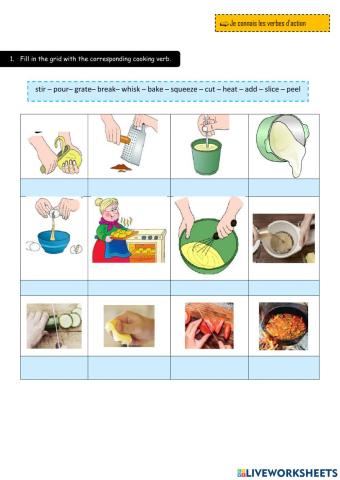 Cooking verbs
