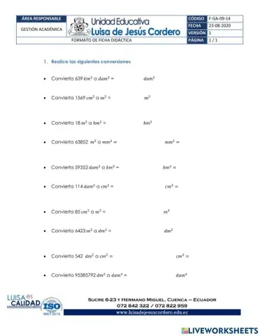 Conversiones de medidas de superficie