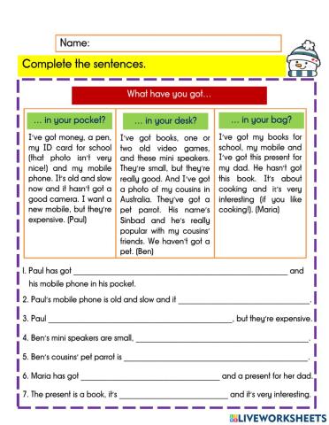 What have you got...