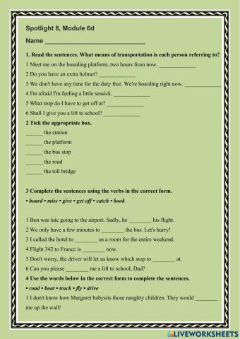 Spotlight 8 , module 6d