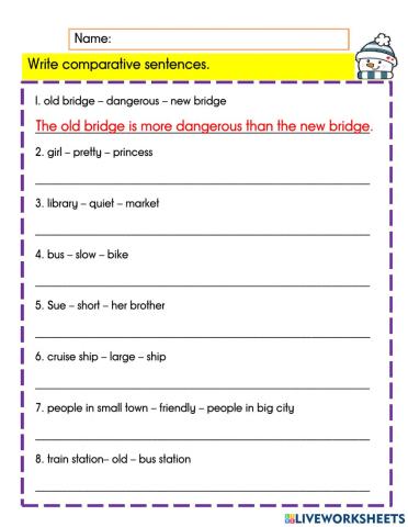 Comparative sentences 1