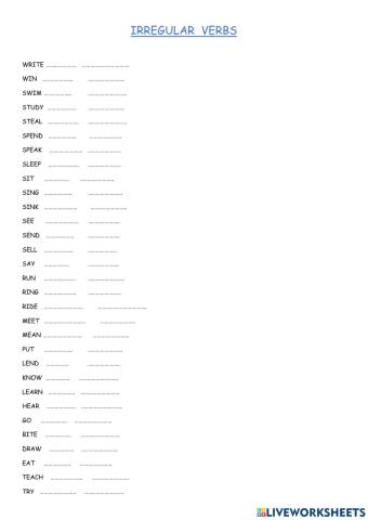 Irregular verbs part 2