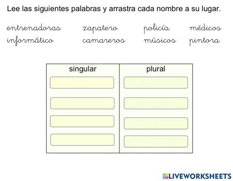 Singular - Plural 1