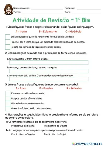 8º Ano Revisão 1º Bim