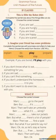 Grammar Focus - will - If clauses