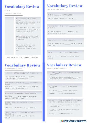 Descriptive verbs