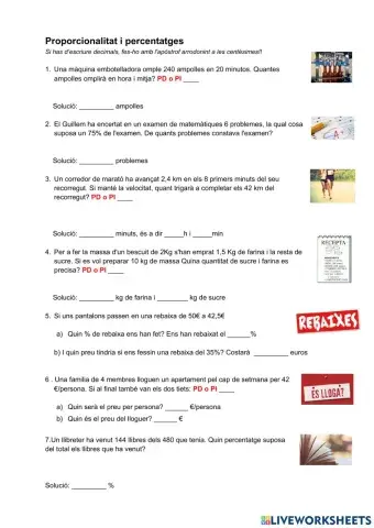 Proporcionalitat i percentatges