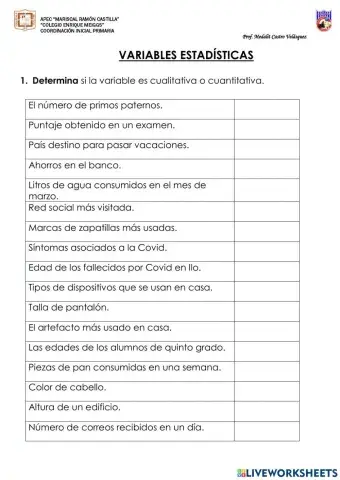 Variables estadísticas