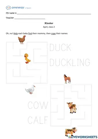 (April, class 2) Homework