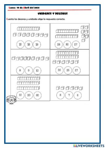 Unidades y decenas
