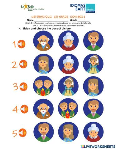 Listening quiz 1st grade