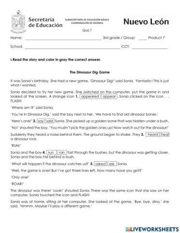 March Quiz - 3rd Grade - Fun Stories