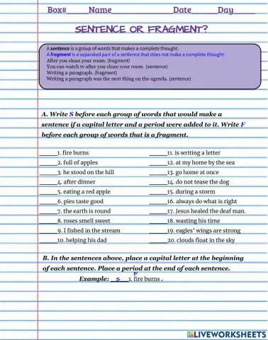 Sentence or Fragment?