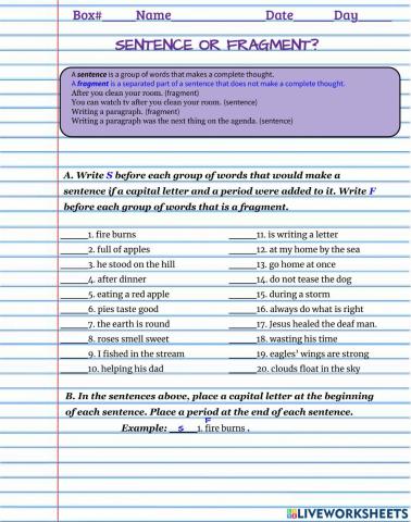 Sentence or Fragment?