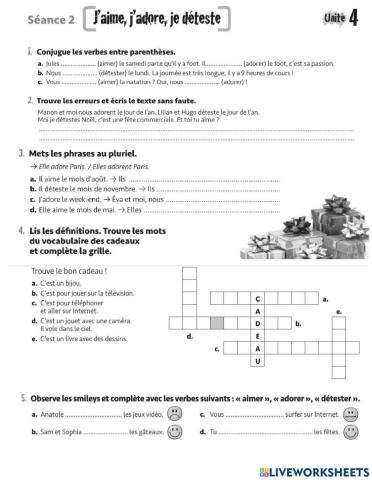 J'aime, j'adore, je déteste