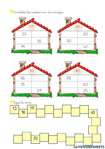 Completa las casitas