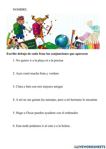 Preposiciones y conjunciones