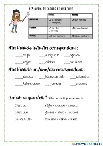 Articles+Il y a+ C'est-Ce sont