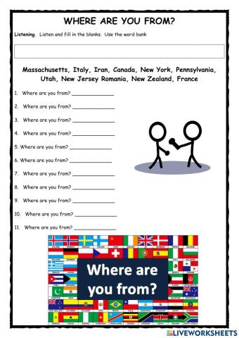 Where are you from? Listening