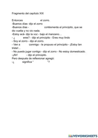 Palabras agudas en el Principito