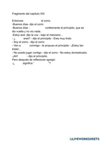 Palabras agudas en el Principito