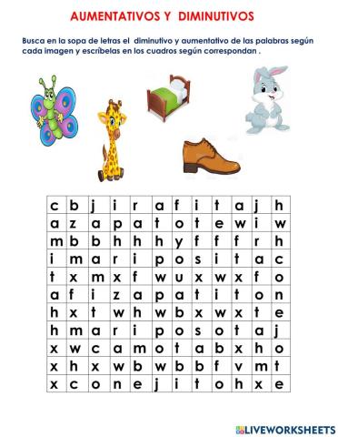 Diminutivos y aumentativos