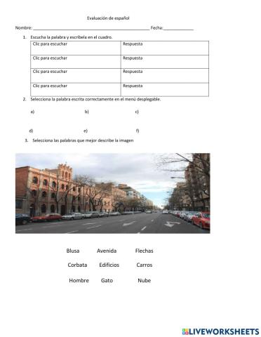 Evaluacion de español