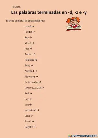 Plural de palabras terminadas en-d, -z e -y
