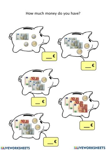 Counting euros: Notes and coins