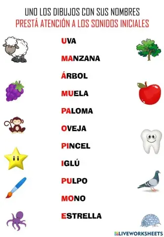 Unimos dibujos con sus nombres