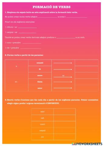 Formació de verbs