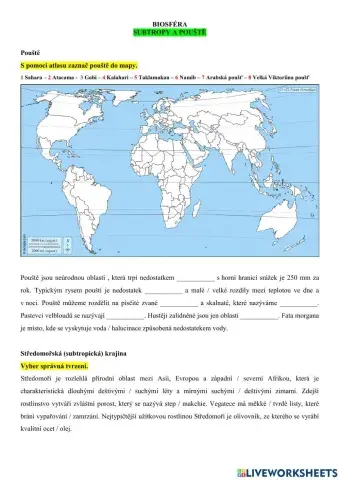 Z6 Biosféra - Středomoří a pouště