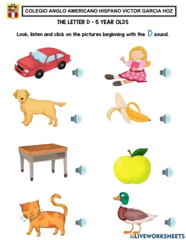 The letter d – 5 year olds