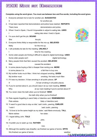 Fce: Key word transformations