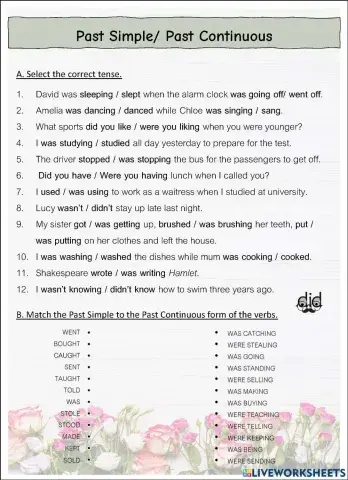 Past Continuous- Simple