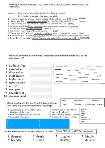 WORD FORMATION CAE 1