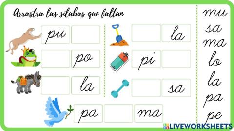Completa las sílabas
