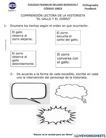 El gallo y el zorro historieta