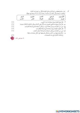 الفلزات واللافلزات