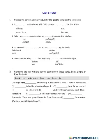 Gateway B1 Unit 8 Test