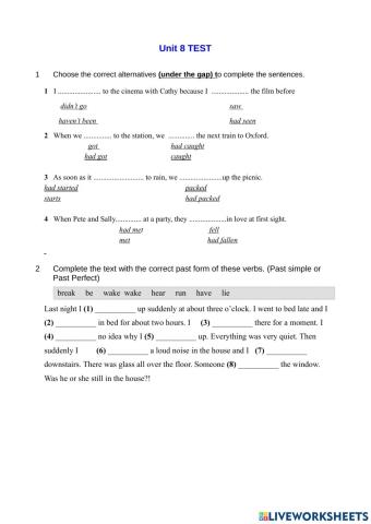 Gateway B1 Unit 8 Test