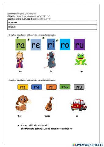 Consonante r y rr