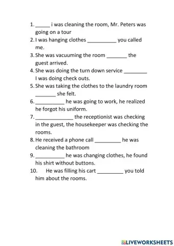 Housekeeping while - when