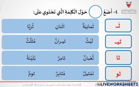 اكتشف حرف الثاء