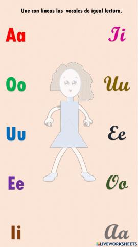 Da clic sobre las vocales de igual lectura.