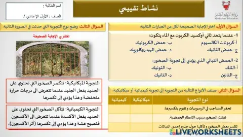 نشاط التجوية الكيميائية