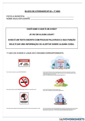 PREFEITURA DO RECIFE -SECRETARIA DE EDUCAÇÃO -BLOCO DE ATIVIDADE   nº 02 -1º ANO