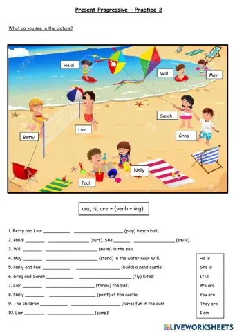 Present Progressive Practice 2, Dina Shterengas