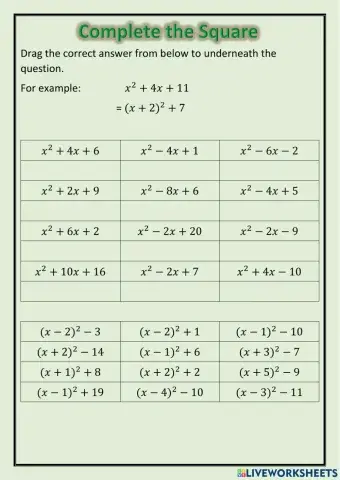 National 5 - Complete the Square