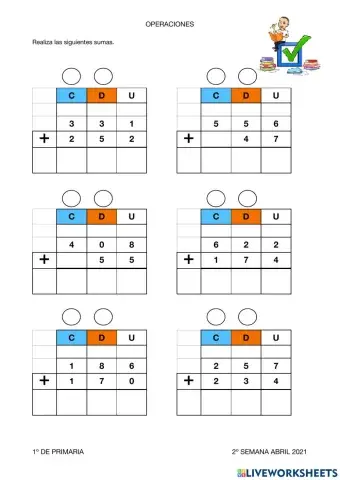 Sumas con llevadas 3 cifras